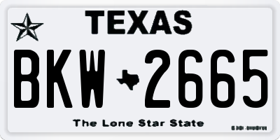 TX license plate BKW2665
