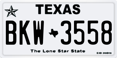 TX license plate BKW3558