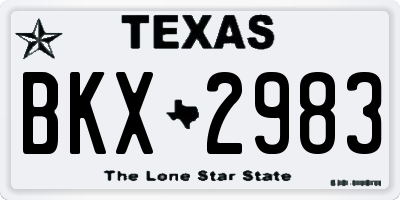 TX license plate BKX2983