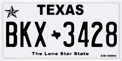 TX license plate BKX3428