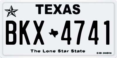 TX license plate BKX4741