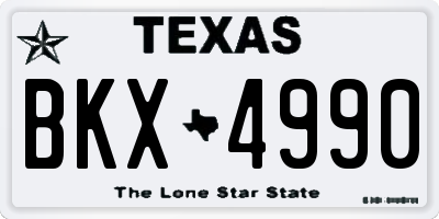 TX license plate BKX4990