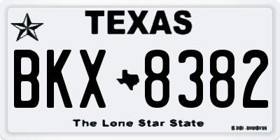 TX license plate BKX8382