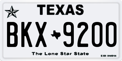 TX license plate BKX9200