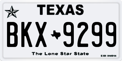TX license plate BKX9299
