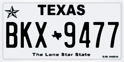 TX license plate BKX9477
