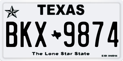 TX license plate BKX9874