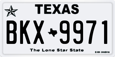 TX license plate BKX9971