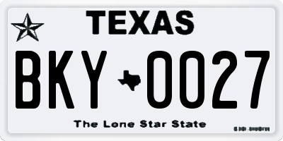 TX license plate BKY0027