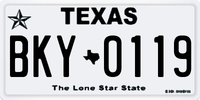 TX license plate BKY0119