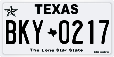 TX license plate BKY0217