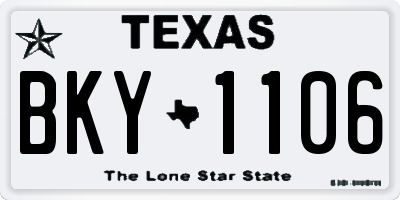TX license plate BKY1106