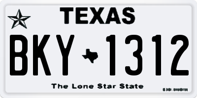 TX license plate BKY1312