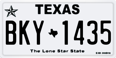 TX license plate BKY1435