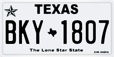 TX license plate BKY1807
