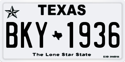 TX license plate BKY1936