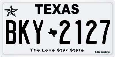 TX license plate BKY2127