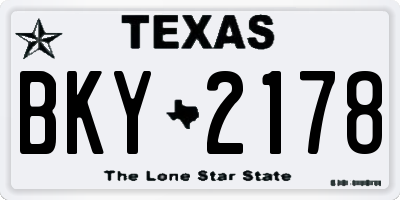 TX license plate BKY2178