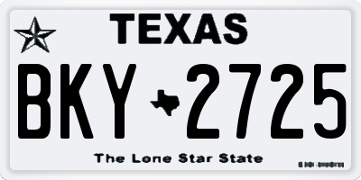 TX license plate BKY2725