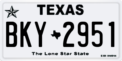 TX license plate BKY2951