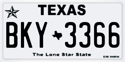 TX license plate BKY3366