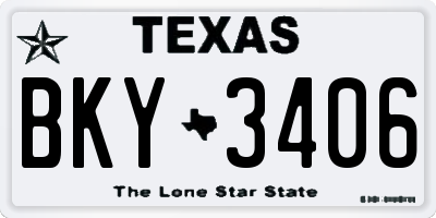TX license plate BKY3406