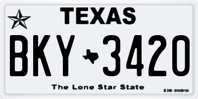 TX license plate BKY3420