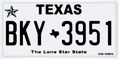 TX license plate BKY3951
