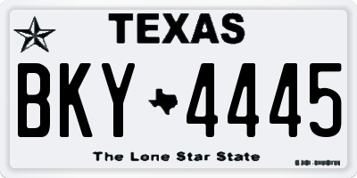 TX license plate BKY4445