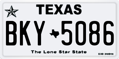TX license plate BKY5086