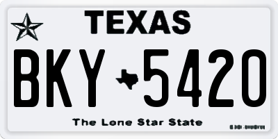 TX license plate BKY5420