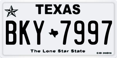 TX license plate BKY7997