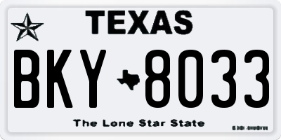 TX license plate BKY8033