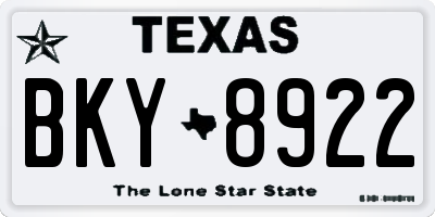 TX license plate BKY8922