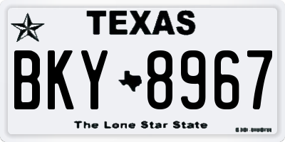 TX license plate BKY8967