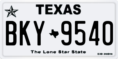 TX license plate BKY9540