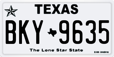 TX license plate BKY9635