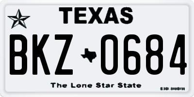 TX license plate BKZ0684