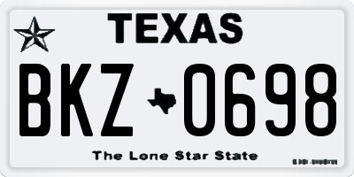TX license plate BKZ0698