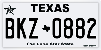 TX license plate BKZ0882
