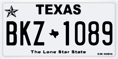 TX license plate BKZ1089