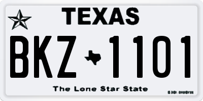 TX license plate BKZ1101