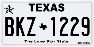 TX license plate BKZ1229