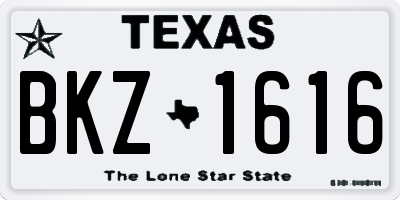TX license plate BKZ1616