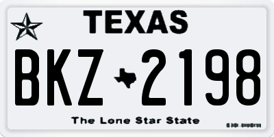 TX license plate BKZ2198
