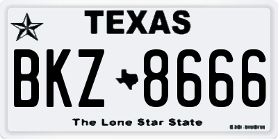 TX license plate BKZ8666