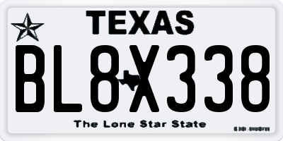 TX license plate BL8X338