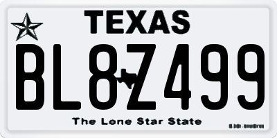 TX license plate BL8Z499
