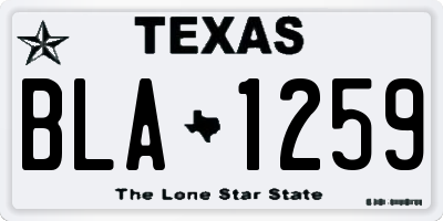 TX license plate BLA1259
