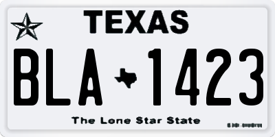 TX license plate BLA1423